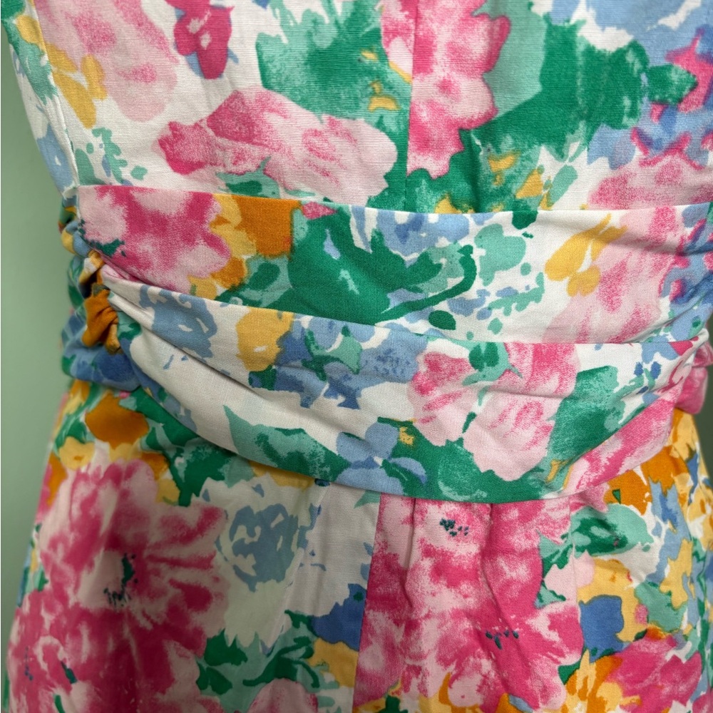 Anne Klein Pink Floral Midi Dress XS Summer Spring - Picture 7 of 13